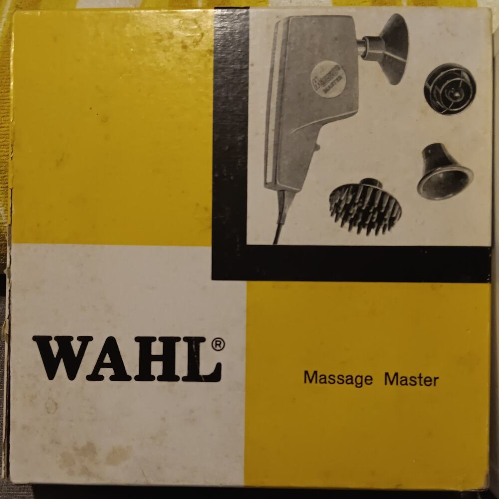 Wahl Master Electric Handheld Massager w Attachments Catalog No. 4140, WORKS